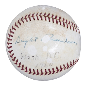 Dwight Eisenhower Single Signed  OAL Cronin Baseball (PSA/DNA)